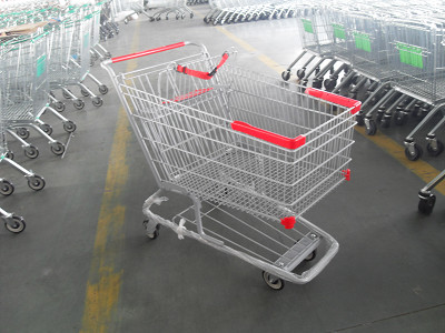 210 Litre Grocery Shopping trolley cart With amercian handle and 5 inch casters