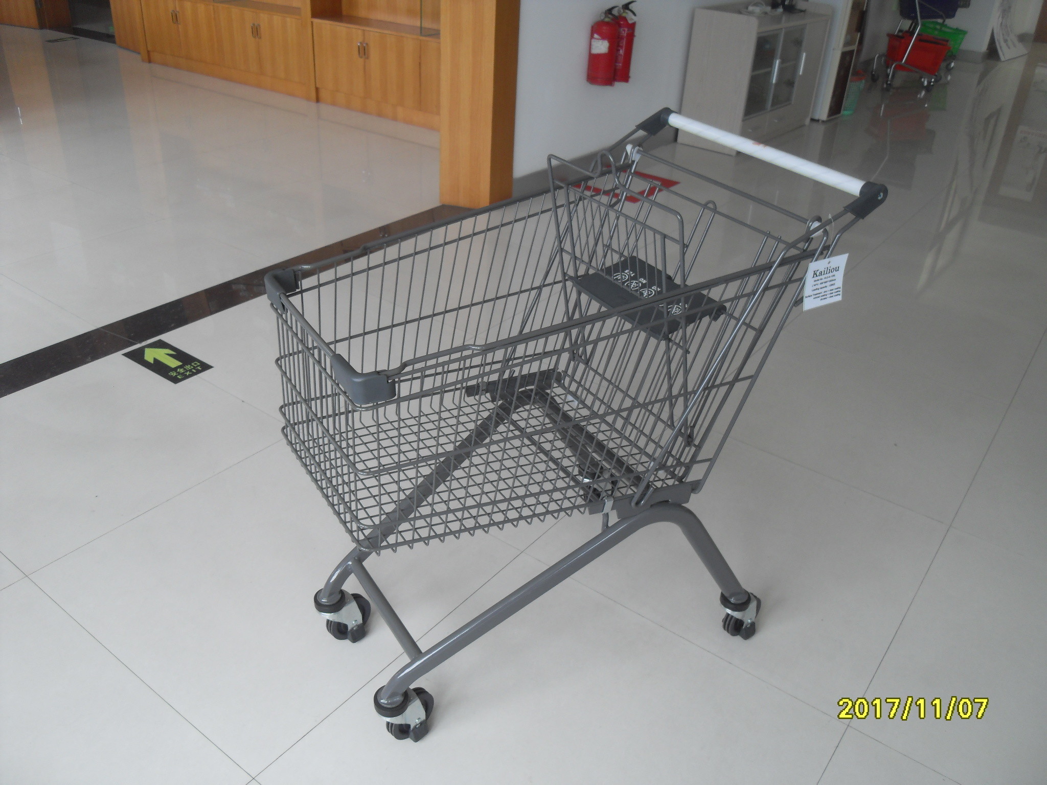 125L Middle Supermarket Shopping Carts With Anti Uv Plastic 900 x 565 x 1005mm