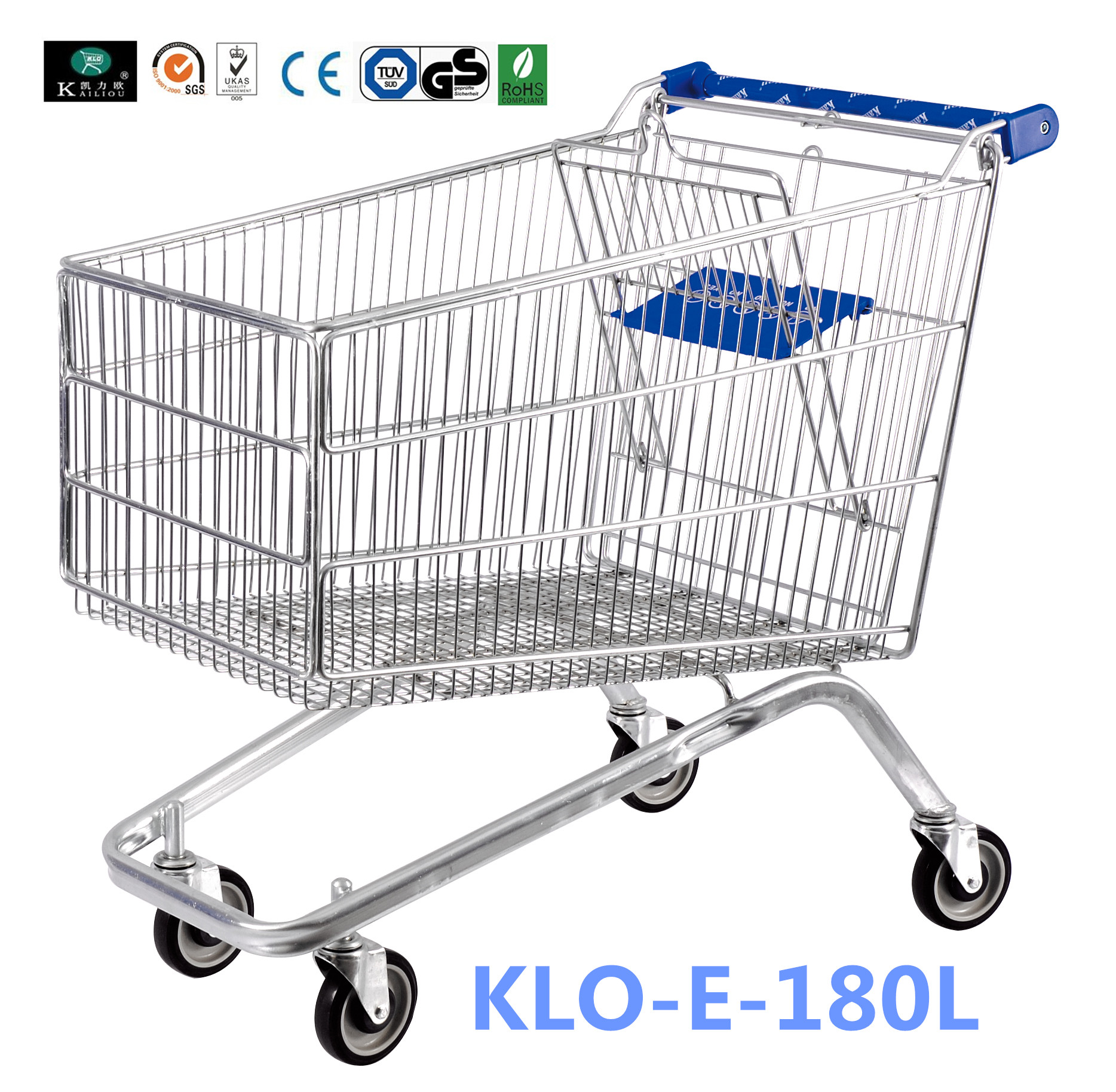 Small 80L UK Supermarket Shopping Cart / Ladies Shopping Trolleys
