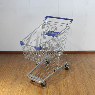 Αγορά 100L Εμπορικό κατάστημα τροφίμων Rolling Trolley Steel Powder Coating Γερμανικού τύπου Steel Shopping Cart online manufacture